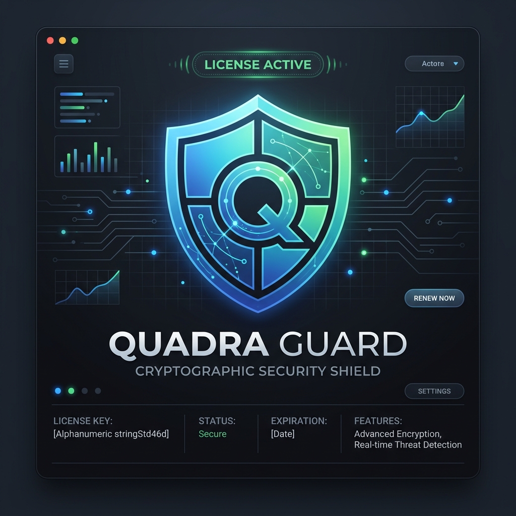 Quadra Guard cryptographic licensing